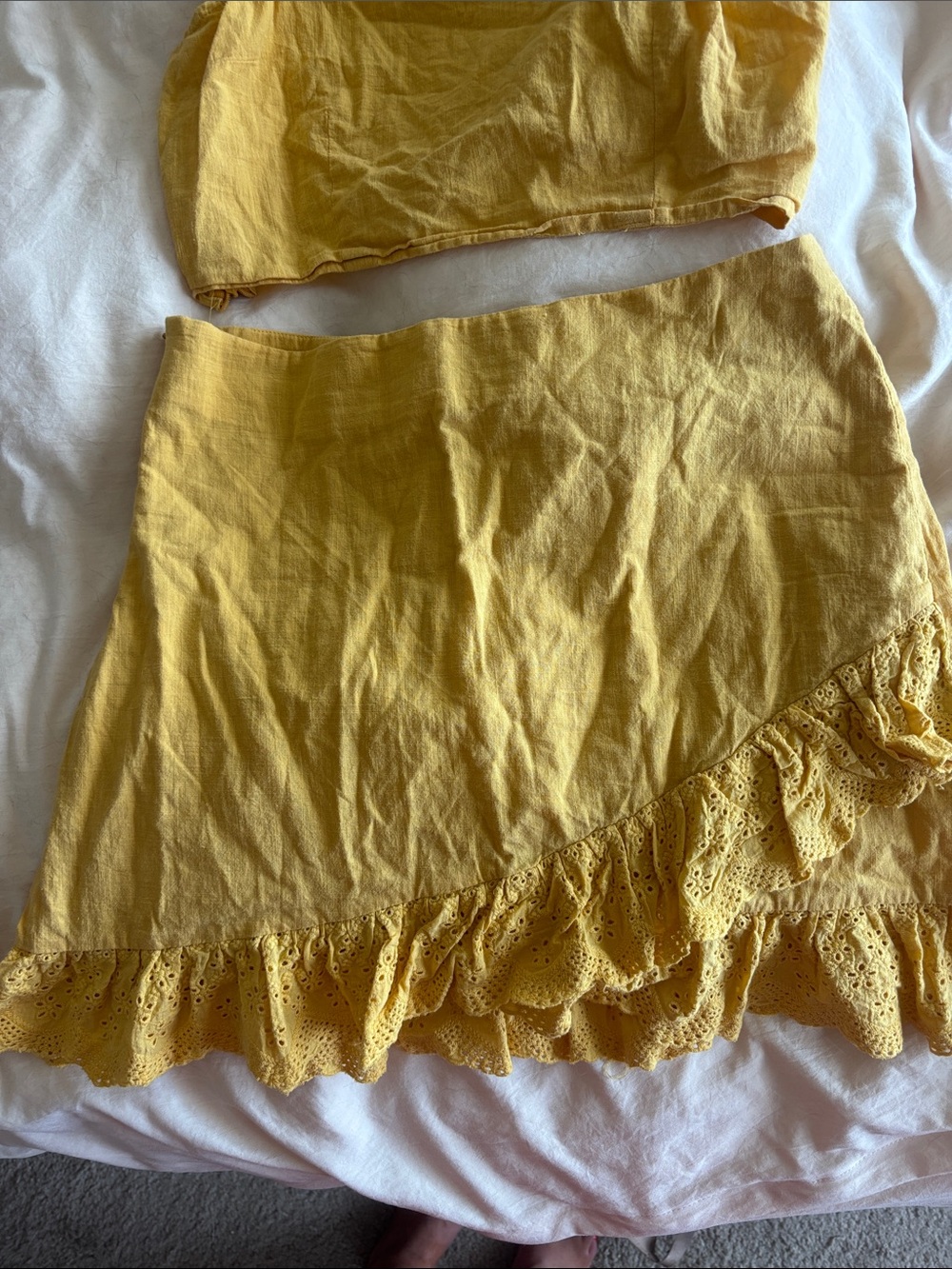 Sunshine Yellow Two-Piece Ruffle Set - Picture 3 of 3